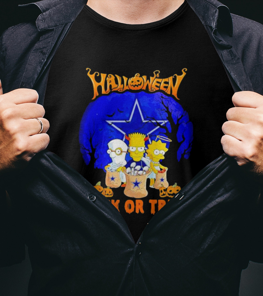 Halloween Dallas Cowboys Simpsons Trick Or Treat T-Shirt