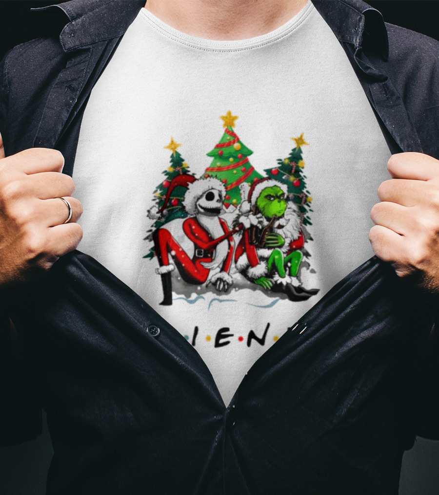 Grinch Santa Nightmare Christmas Friends T-Shirt