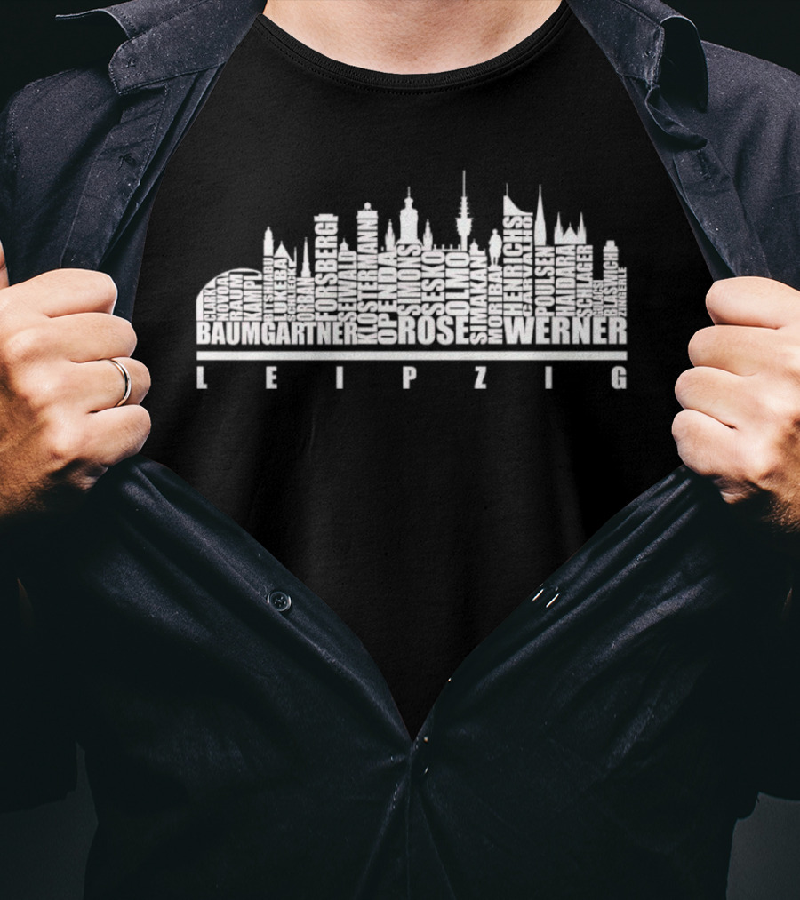 Leipzig Icons Baumgartner Forsberg Werner Skyline T-Shirt