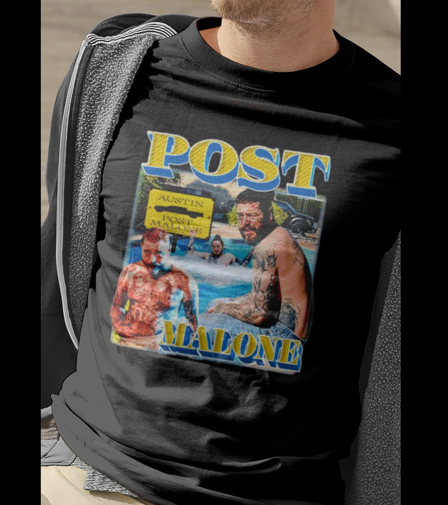 Post Malone Austin Vintage Pool Tattoo T-Shirt