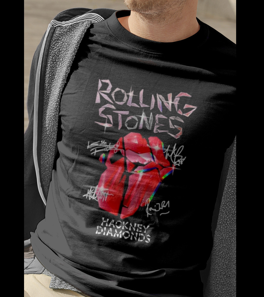 Rolling Stones Hackney Diamonds Signatures Red Tongue T-Shirt