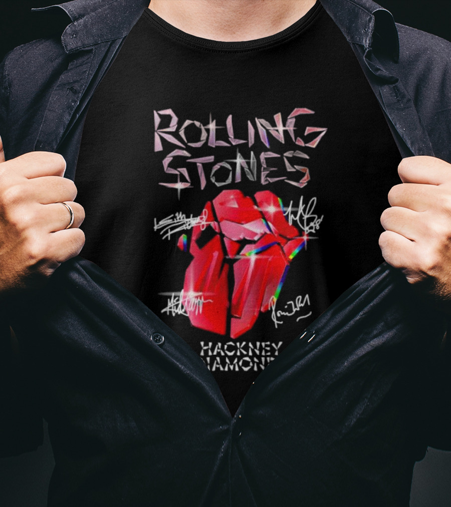 Rolling Stones Hackney Diamonds Signatures Red Tongue T-Shirt