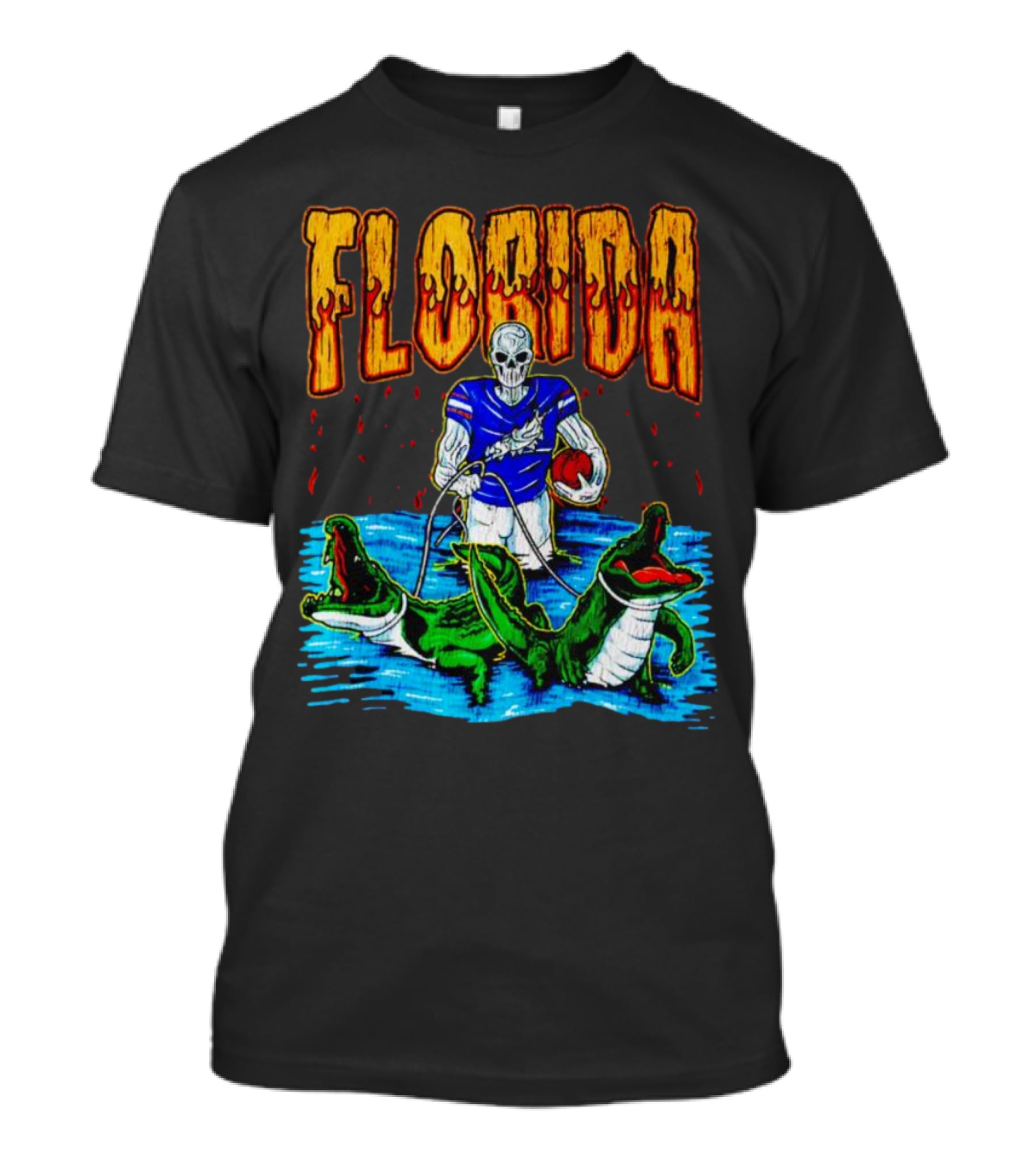 Florida Skeleton Football With Gators T-Shirt
