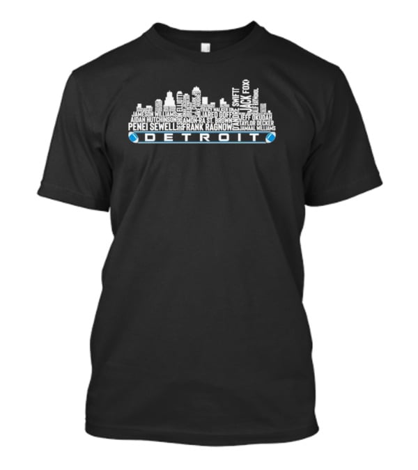 Detroit Skyline City Sport Football Players Names T-Shirt