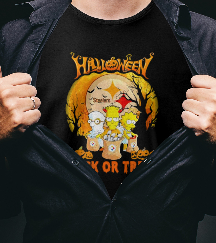 Halloween Steelers Trick Or Treat The Simpson T-Shirt