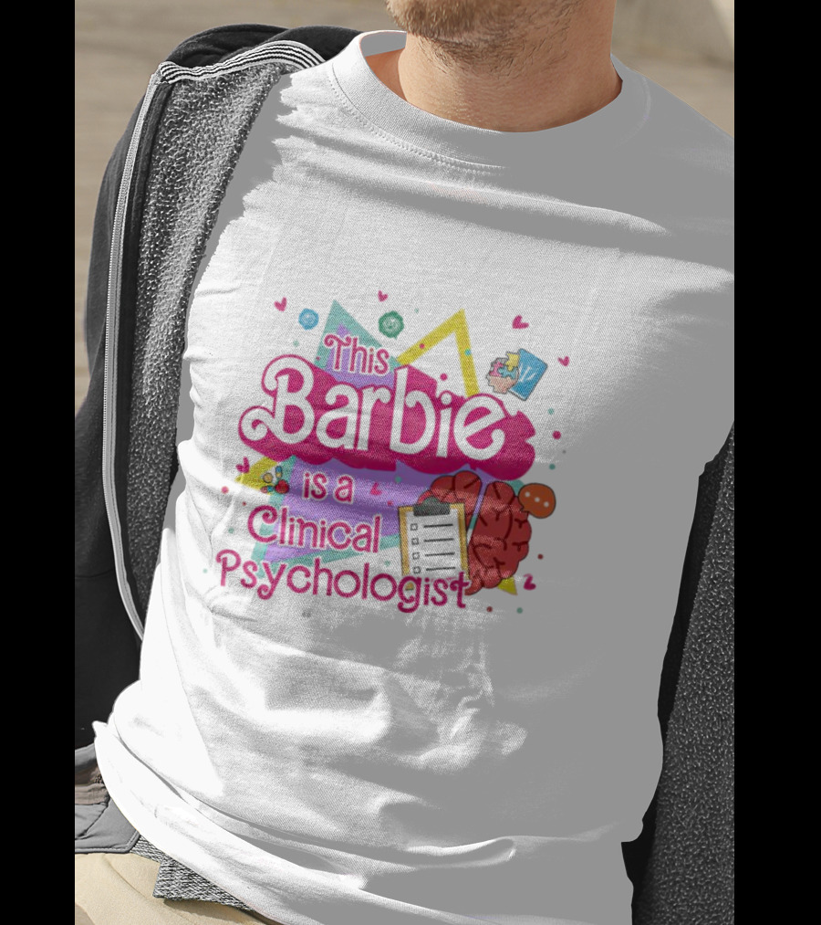 This Barbie Is A Clinical Psychologist Brain And Clipboard Retro T-Shirt