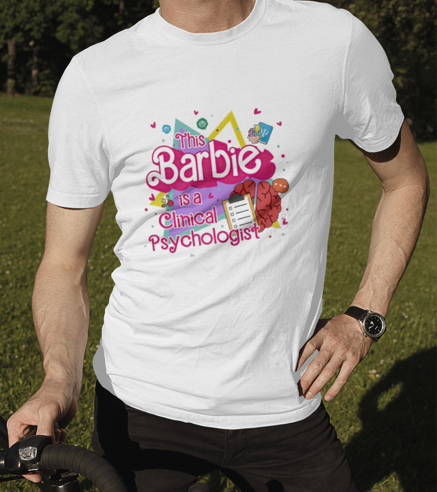 This Barbie Is A Clinical Psychologist Brain And Clipboard Retro T-Shirt