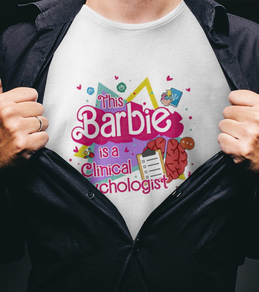 This Barbie Is A Clinical Psychologist Brain And Clipboard Retro T-Shirt