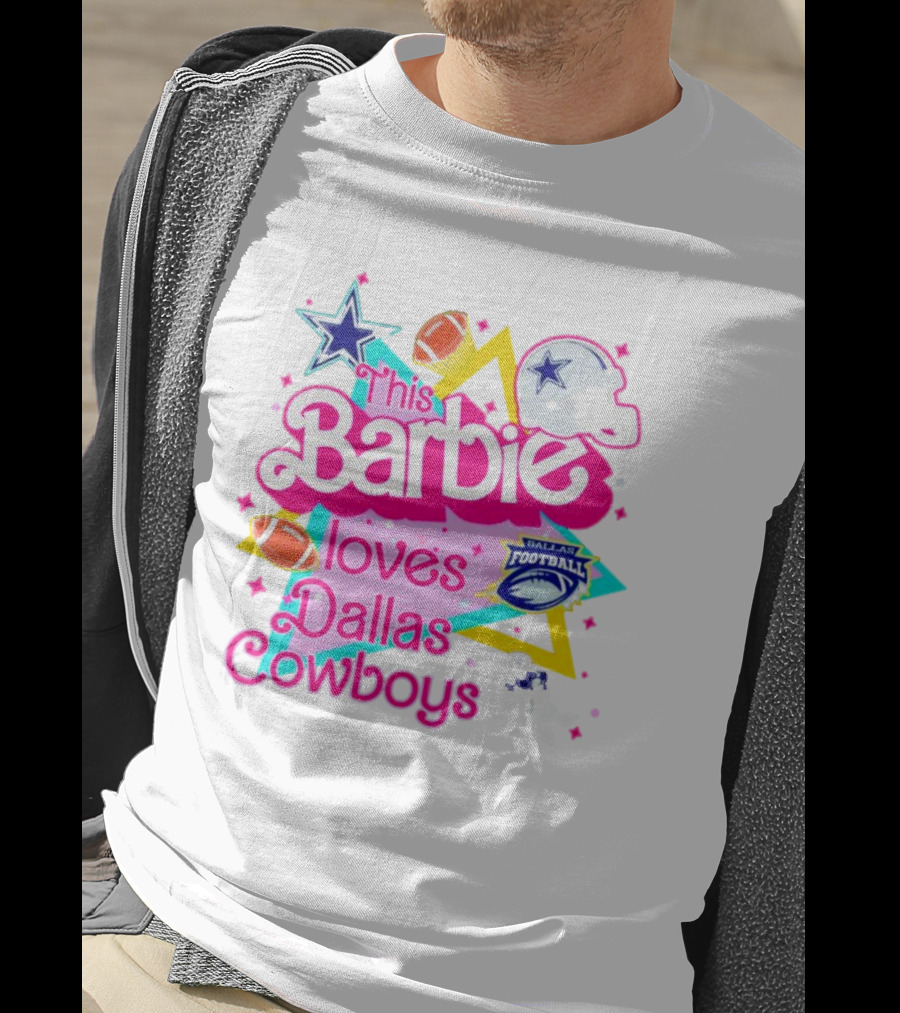 This Barbie Loves Dallas Cowboys Star Helmet Football T-Shirt