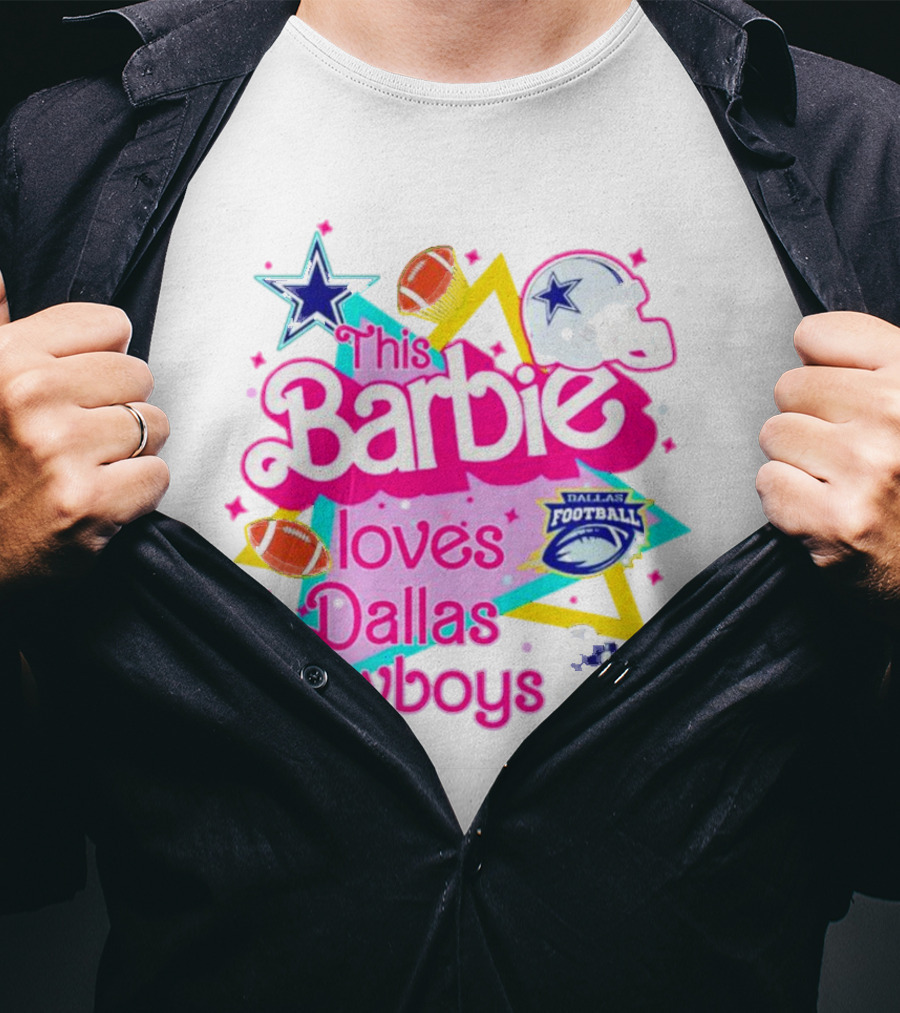 This Barbie Loves Dallas Cowboys Star Helmet Football T-Shirt