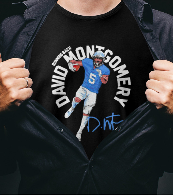 David Montgomery Running Back Signature Number 5 T-Shirt