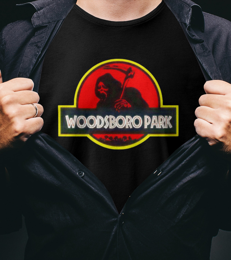 Ghostface Woodsboro Park Halloween Horror Movie Mashup T-Shirt