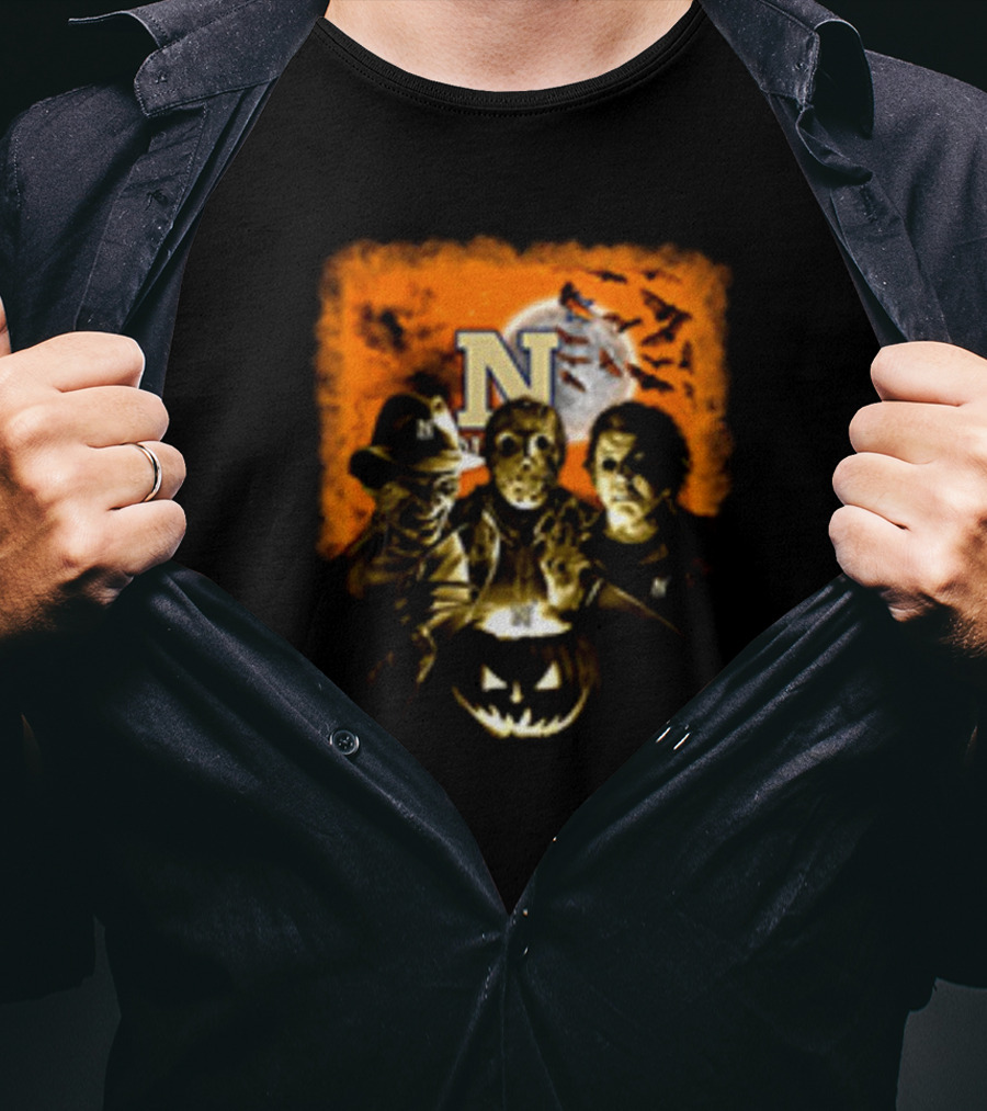 Navy Midshipmen Halloween Freddy Krueger Jason Voorhees Michael Myers Horror Movies T-Shirt