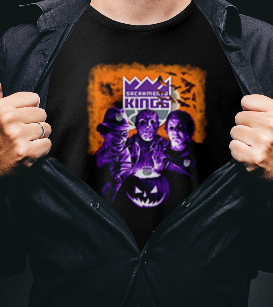 Freddy Krueger Jason Voorhees Michael Myers Sacramento Kings Halloween Horror Movies T-Shirt