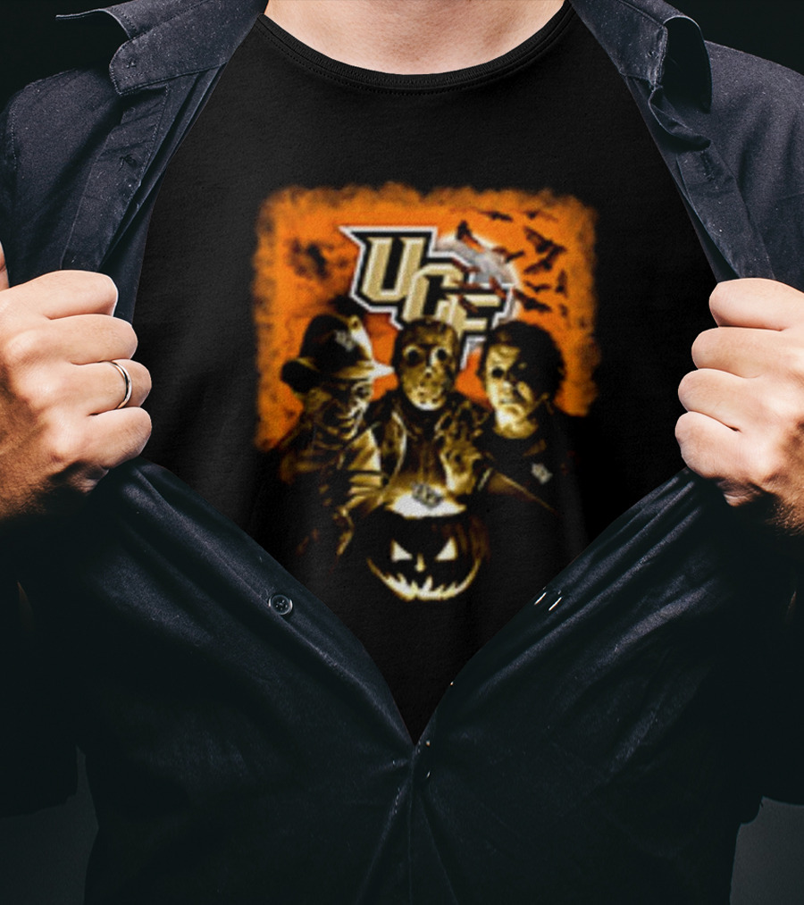 Horror Movies Freddy Krueger Jason Voorhees Michael Myers UCF Knights Halloween T-Shirt