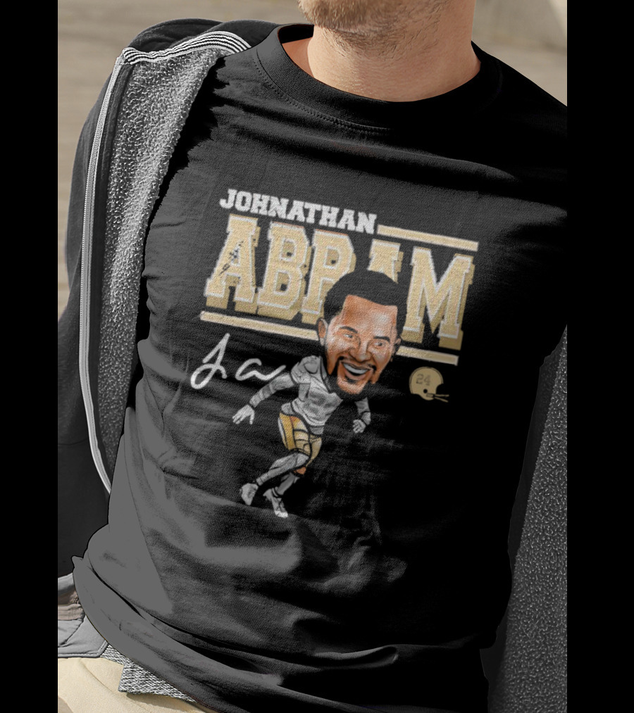 Johnathan Abram Caricature Ja Signature With Football Helmet 24 T-Shirt