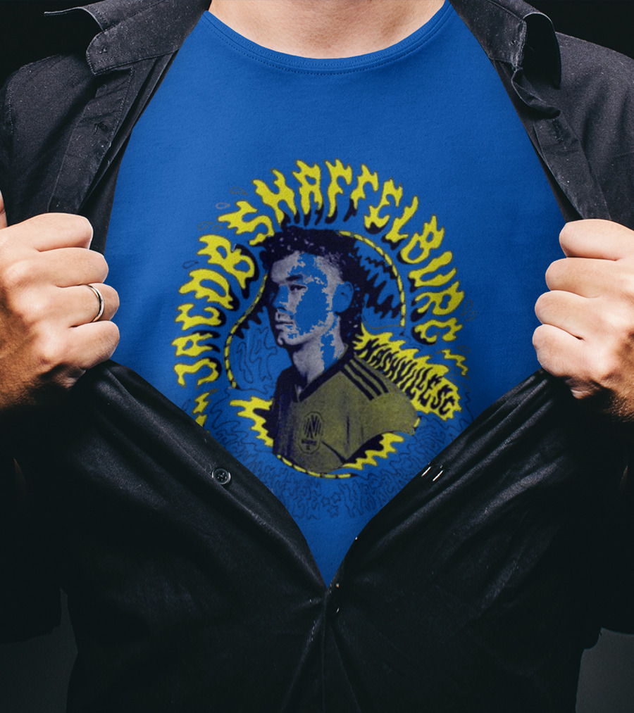 Nashvillesc Jacob Shaffelburg Yellow Lightning Silhouette Tennessee T-Shirt