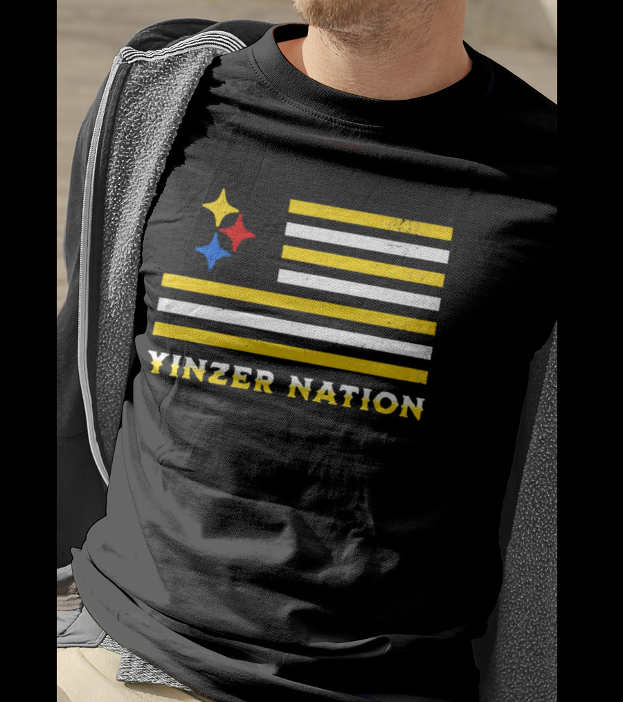 Yinzer Nation Steelers Flag T-Shirt