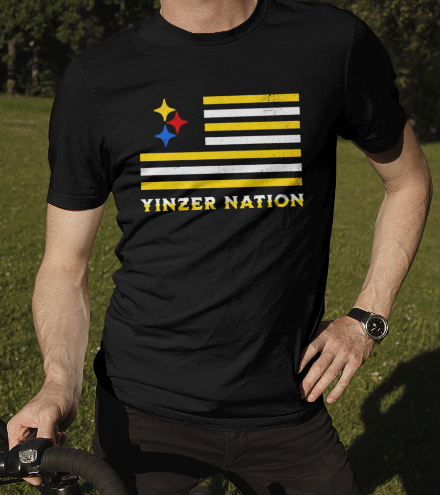 Yinzer Nation Steelers Flag T-Shirt