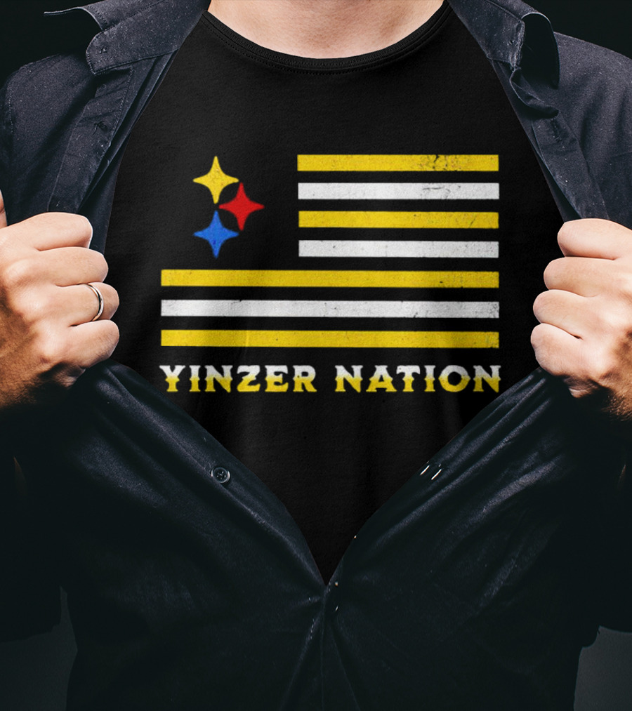 Yinzer Nation Steelers Flag T-Shirt