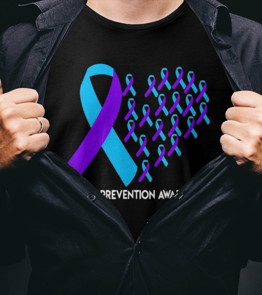 Suicide Prevention Awareness Ribbon Heart T-Shirt
