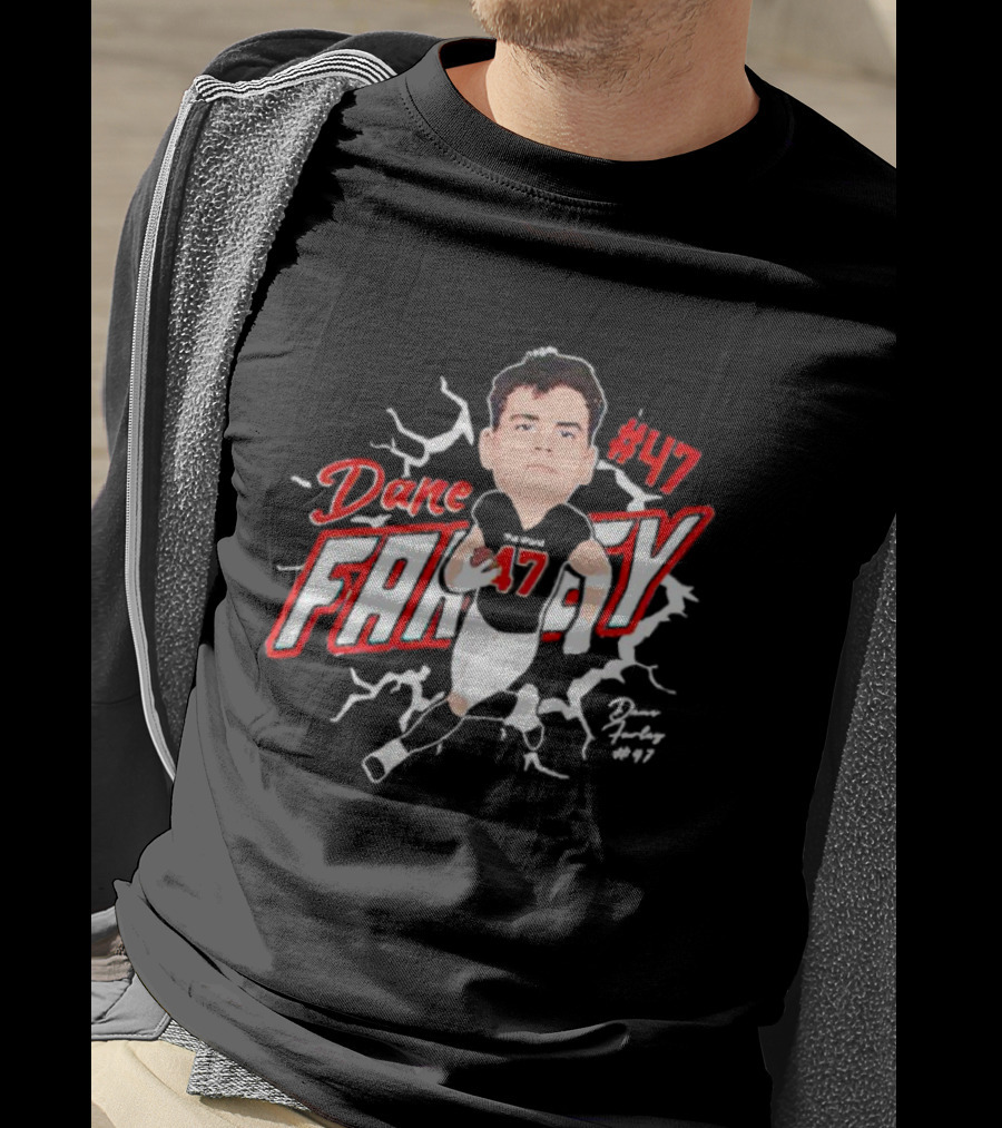 Dane Farley #47 The Undefeated Caricature Signature T-Shirt