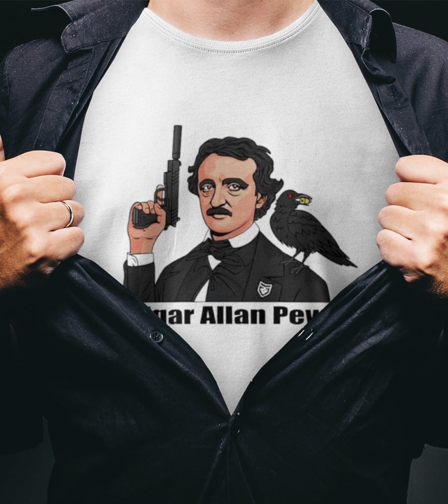 Edgar Allan Pew Raven Gun T-Shirt