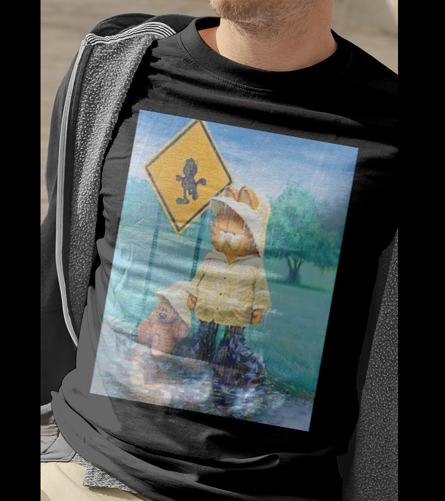 Garfield Rainy Day Yellow Jacket Relaxation T-Shirt