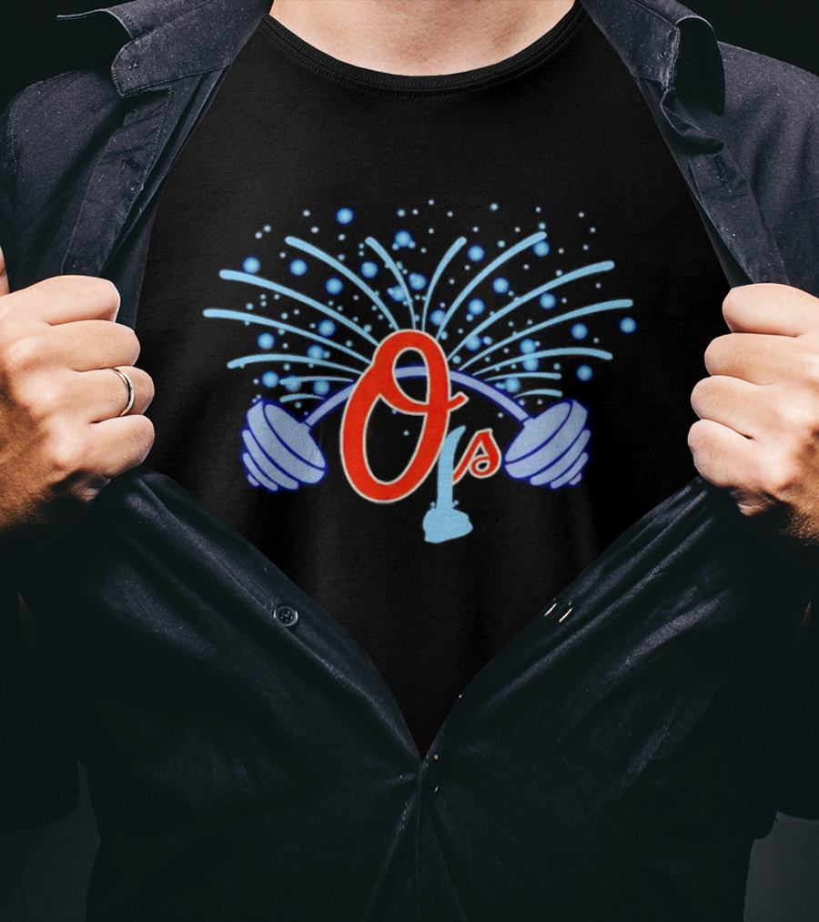 Orioles Barbell O's Fireworks T-Shirt