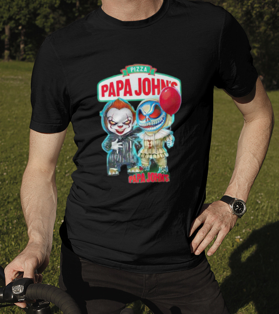 Papa John’s Pennywise Jack Skellington Halloween Pizza Balloon T-Shirt