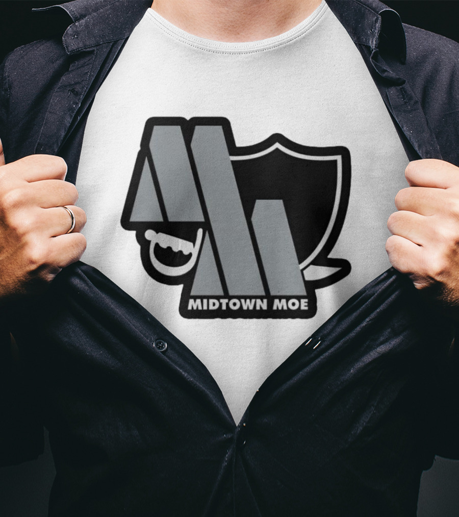 Raiders Midtown Moe Logo With Shield And Teeth T-Shirt