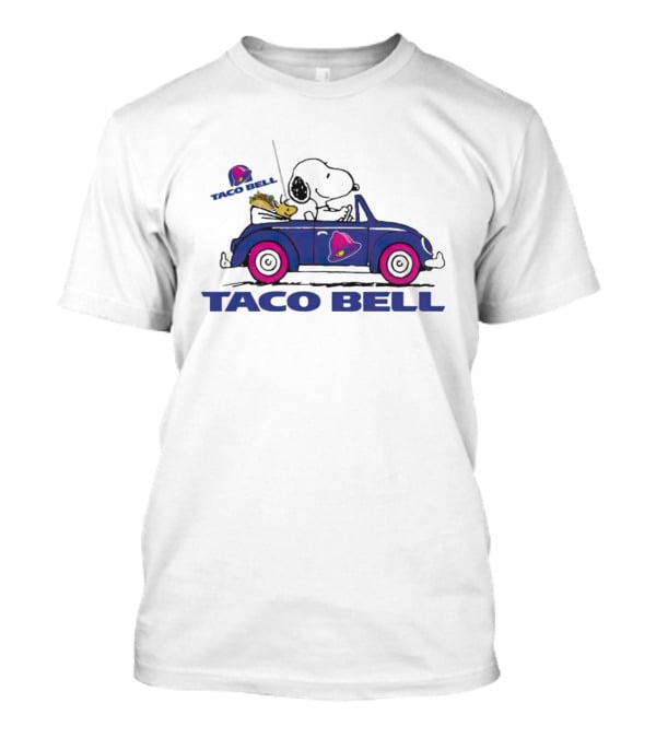 Snoopy And Woodstock Driving Taco Bell Car T-Shirt