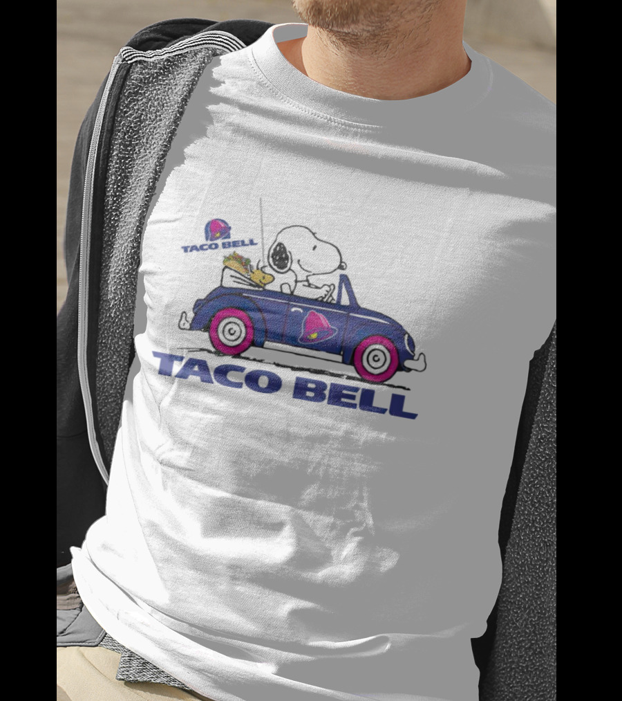 Snoopy And Woodstock Driving Taco Bell Car T-Shirt