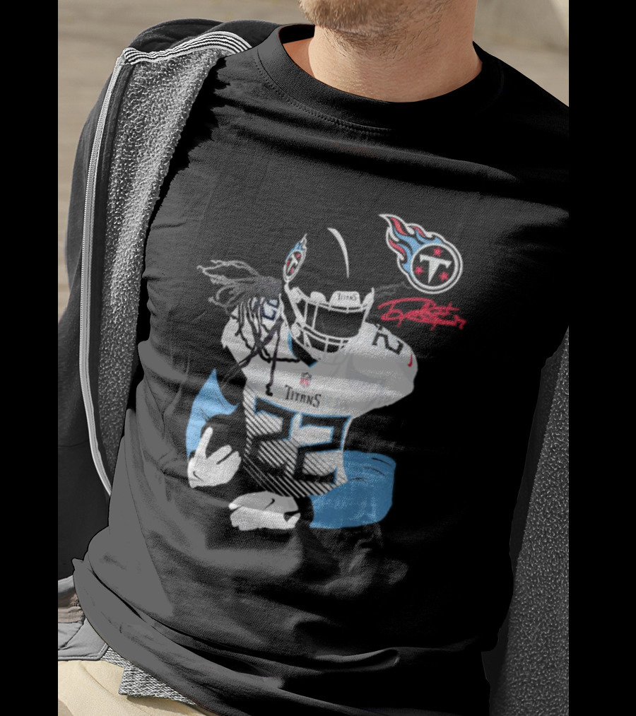 Tennessee Titans Derrick Henry 22 Signature NFL Football Player T-Shirt
