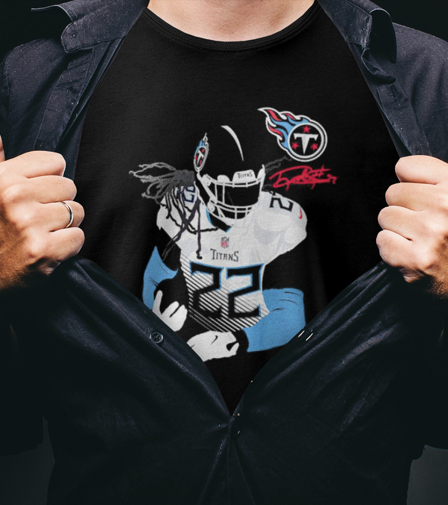 Tennessee Titans Derrick Henry 22 Signature NFL Football Player T-Shirt