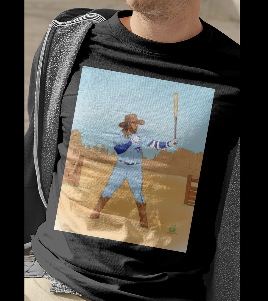 Blue Jays Vladimir Guerrero Jr. Cowboy Desert Baseball Scene T-Shirt
