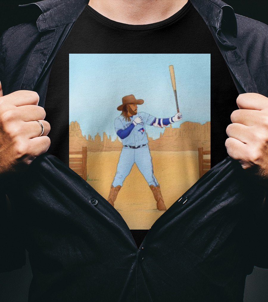 Blue Jays Vladimir Guerrero Jr. Cowboy Desert Baseball Scene T-Shirt
