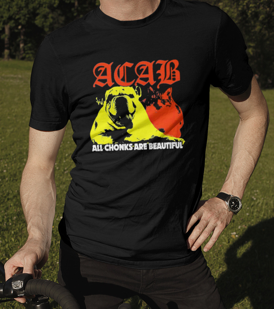 ACAB Bulldog All Chonks Are Beautiful Yellow Red T-Shirt