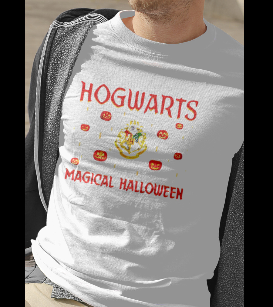Hogwarts Magical Halloween With Crest And Pumpkins T-Shirt