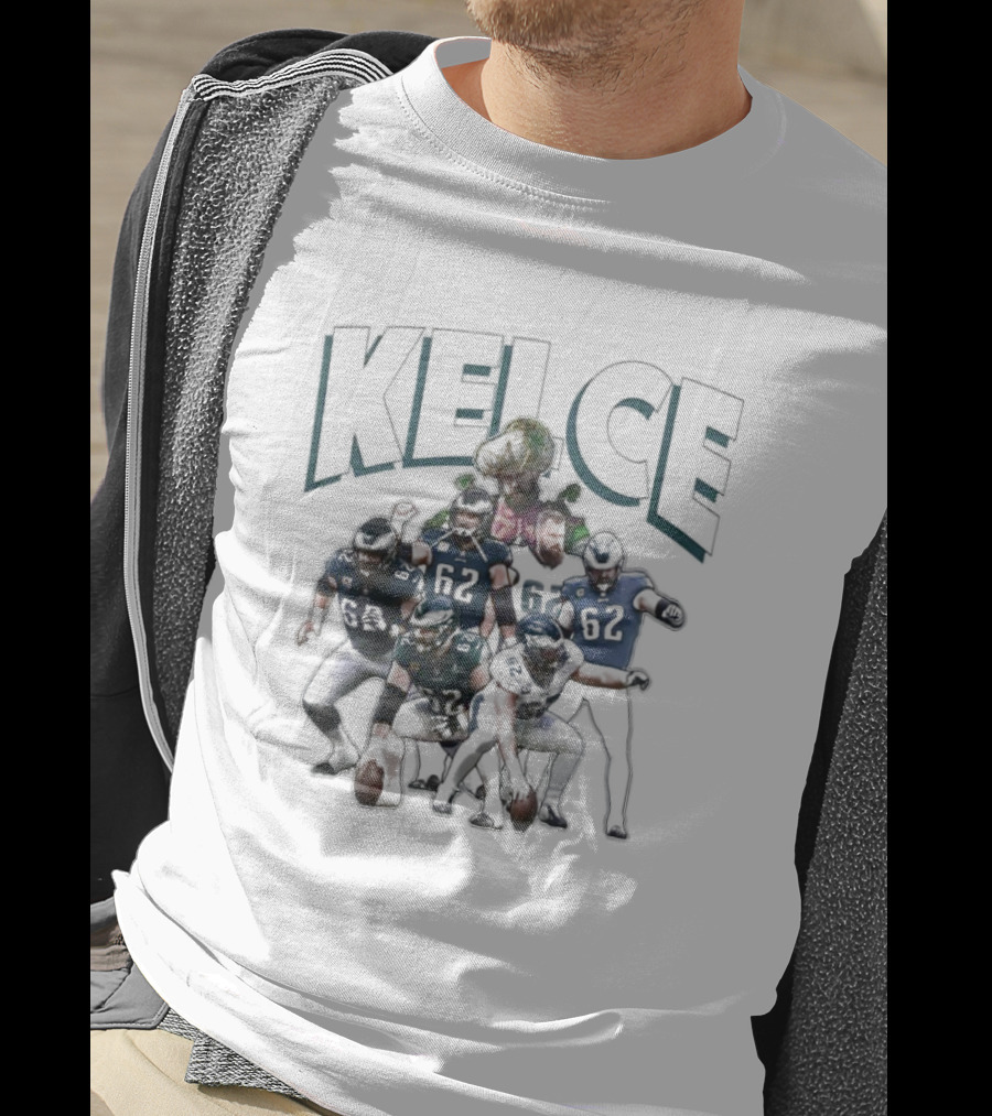 Kelce 62 Philadelphia Eagles Collage T-Shirt