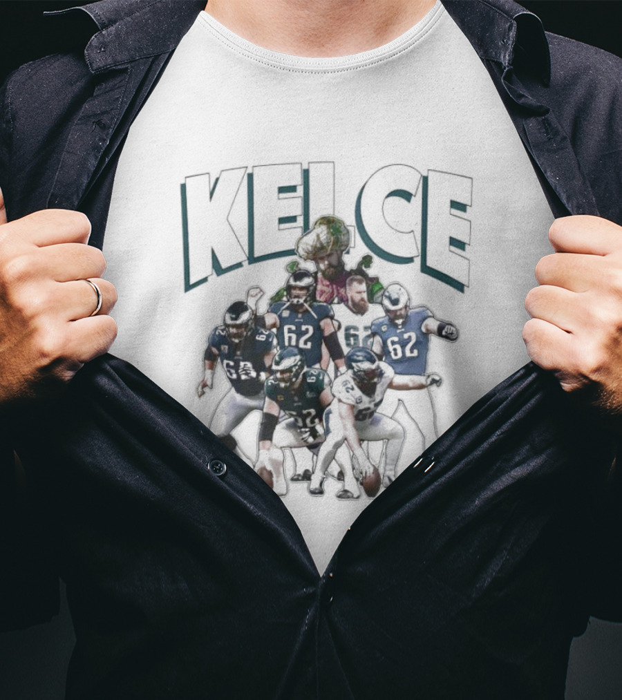 Kelce 62 Philadelphia Eagles Collage T-Shirt