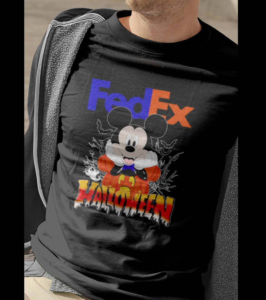 FedEx Mickey Mouse Halloween Pumpkin T-Shirt