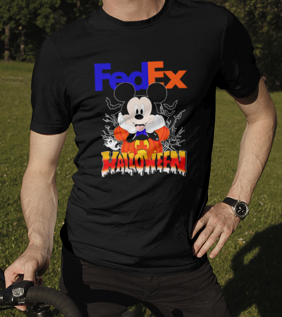 FedEx Mickey Mouse Halloween Pumpkin T-Shirt