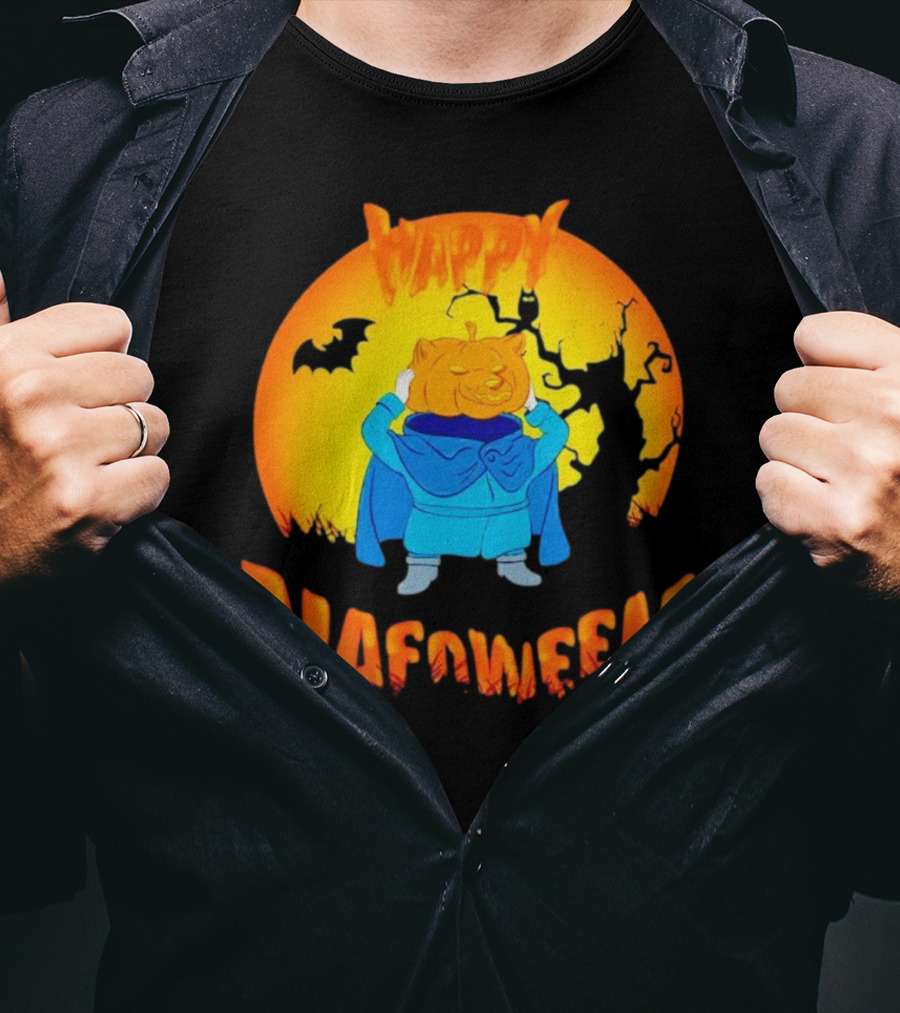 Happy NAFOween Pumpkin Rider With Spooky Moon And Bat T-Shirt