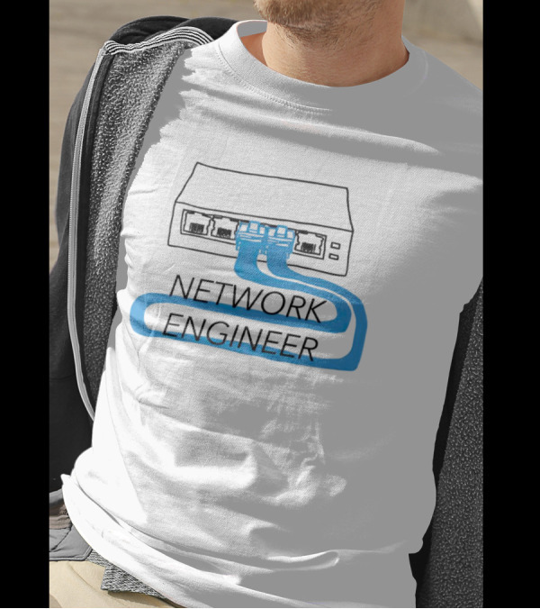 Network Engineer Ethernet Cable Switch Sketch T-Shirt