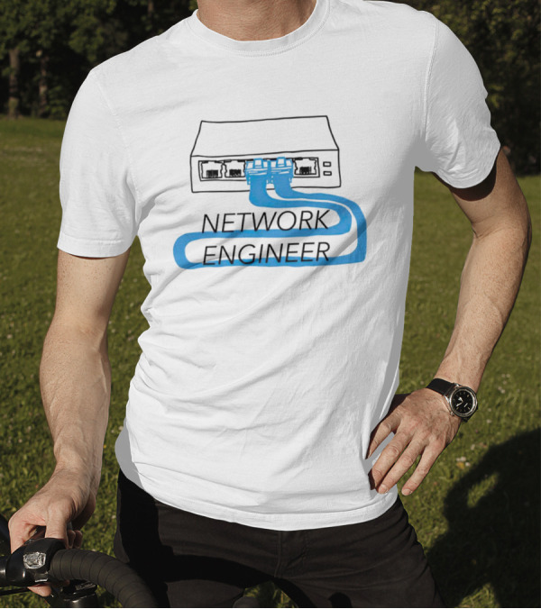 Network Engineer Ethernet Cable Switch Sketch T-Shirt