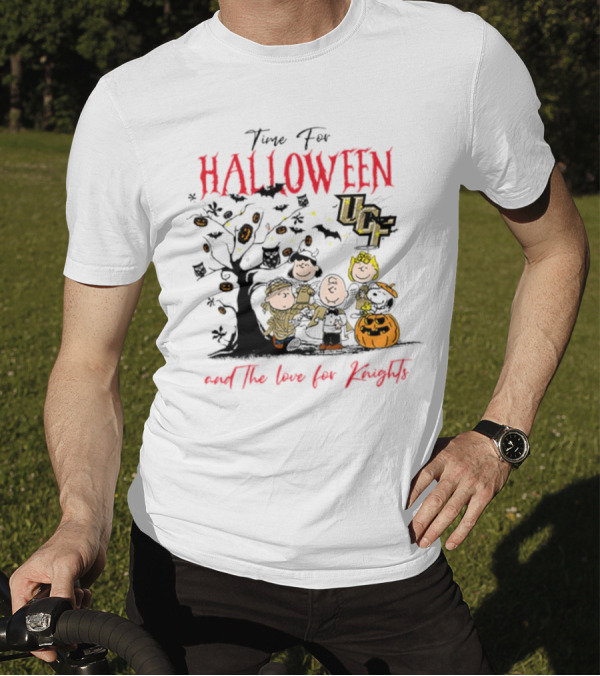 Time For Halloween Peanuts Characters With UCF Knights Spirit T-Shirt