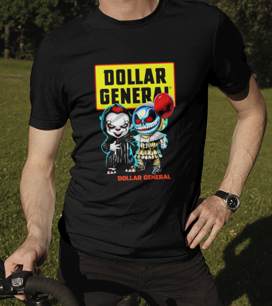 Dollar General Halloween Pennywise And Jack Skellington Crossover T-Shirt