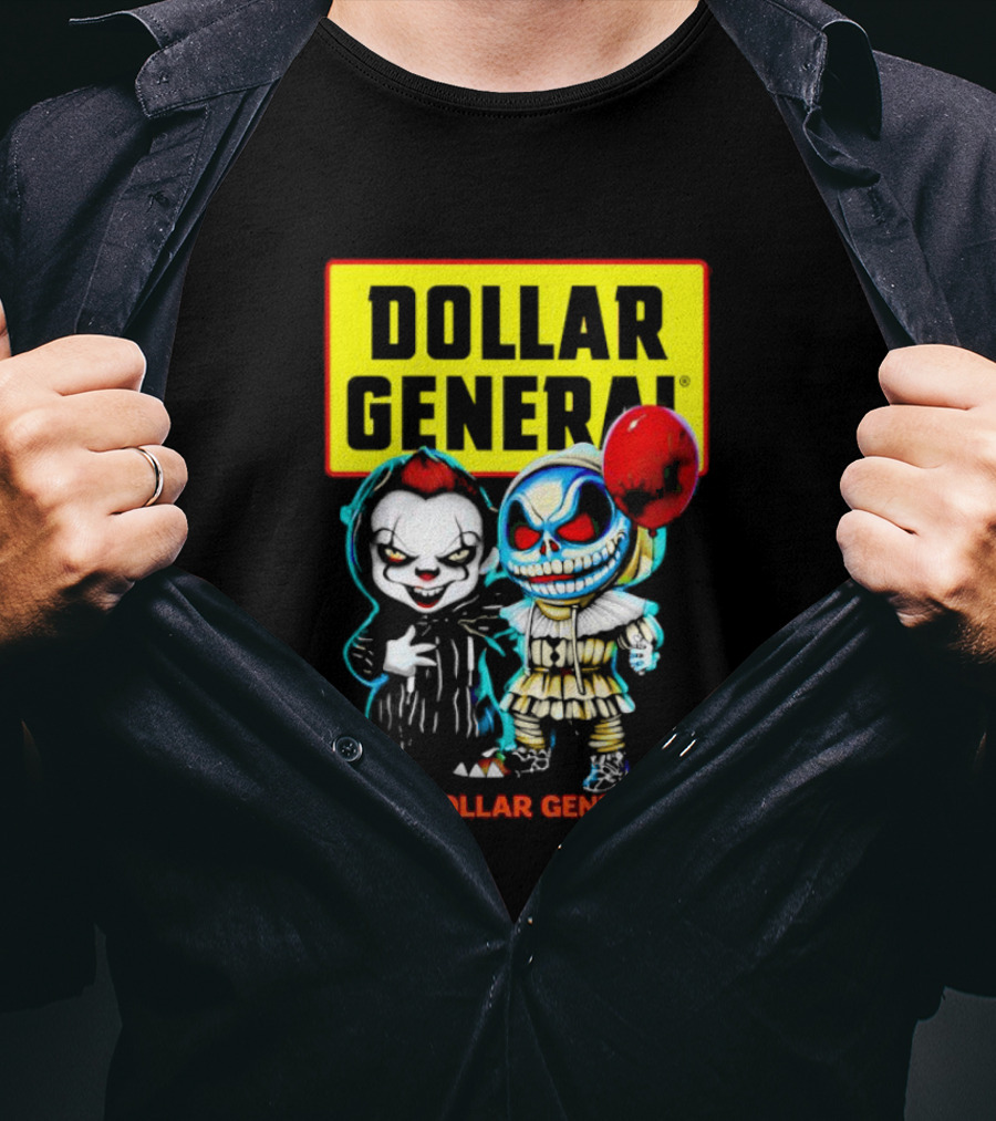 Dollar General Halloween Pennywise And Jack Skellington Crossover T-Shirt