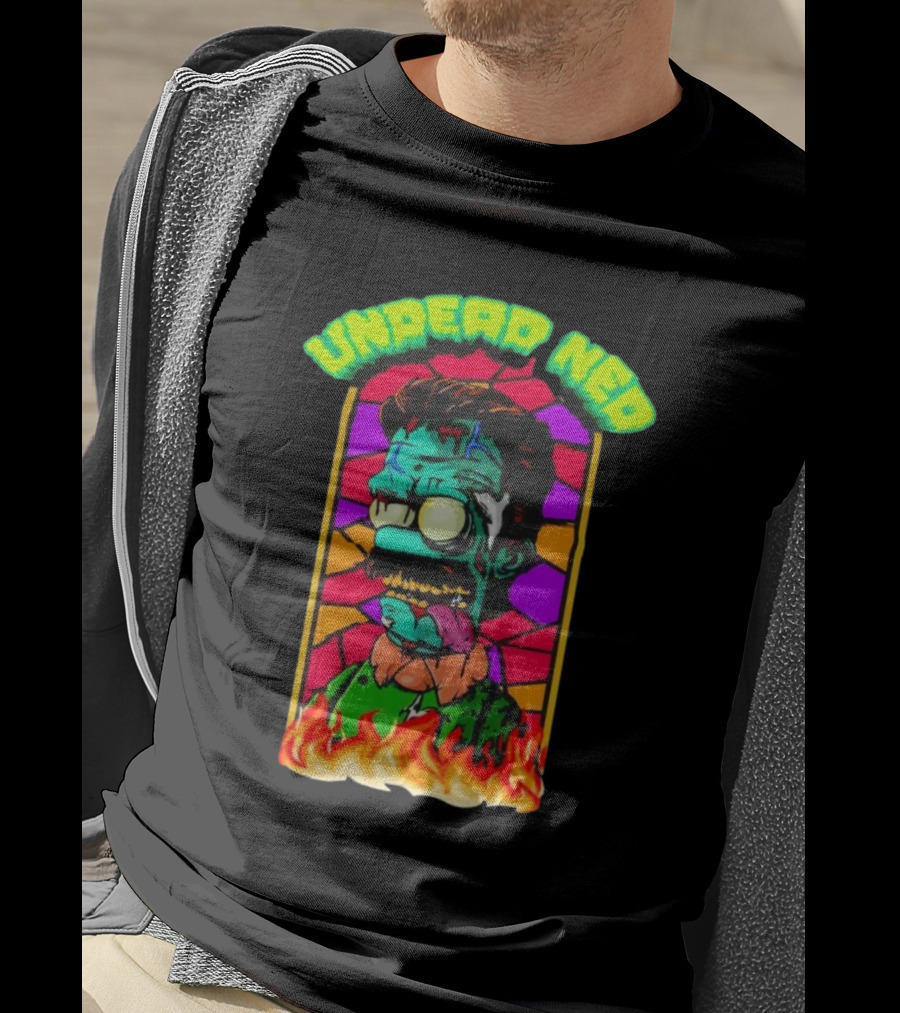 Undead Ned Zombies Flame Cartoon T-Shirt